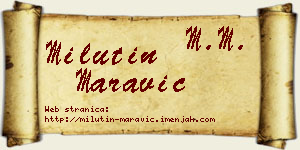 Milutin Maravić vizit kartica